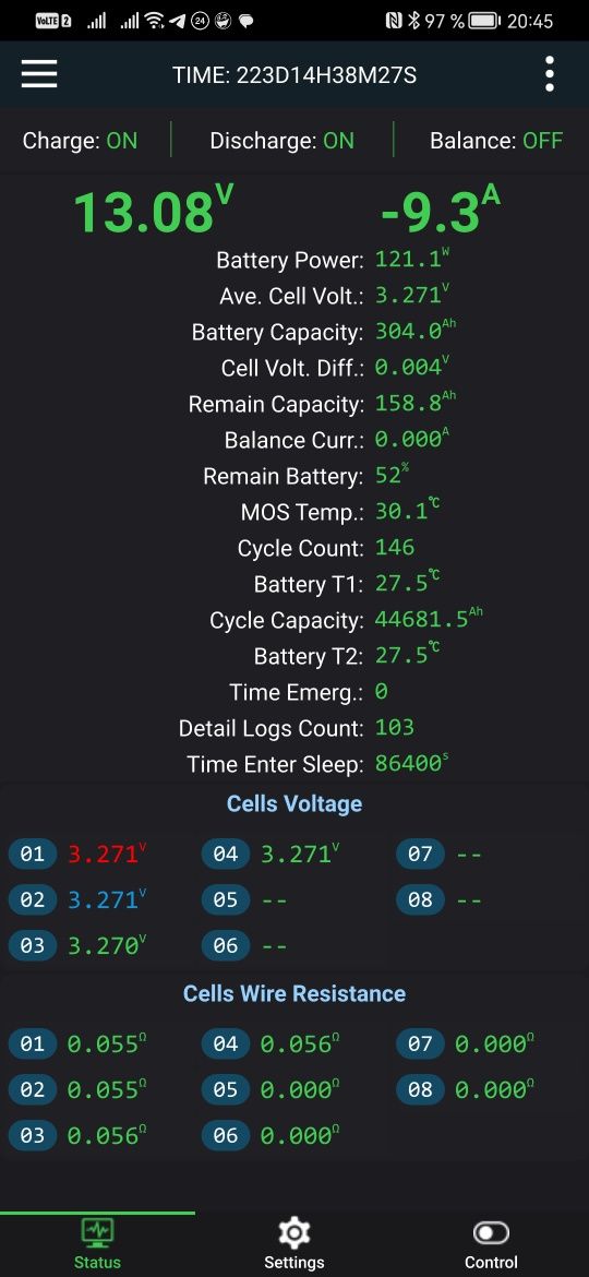 Акумулятор LiFePO4, 12V, 304A.