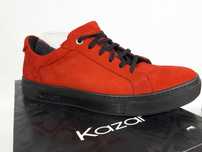 Sneakersy KAZAR czerwone zamszowe trampki pólbuty 40