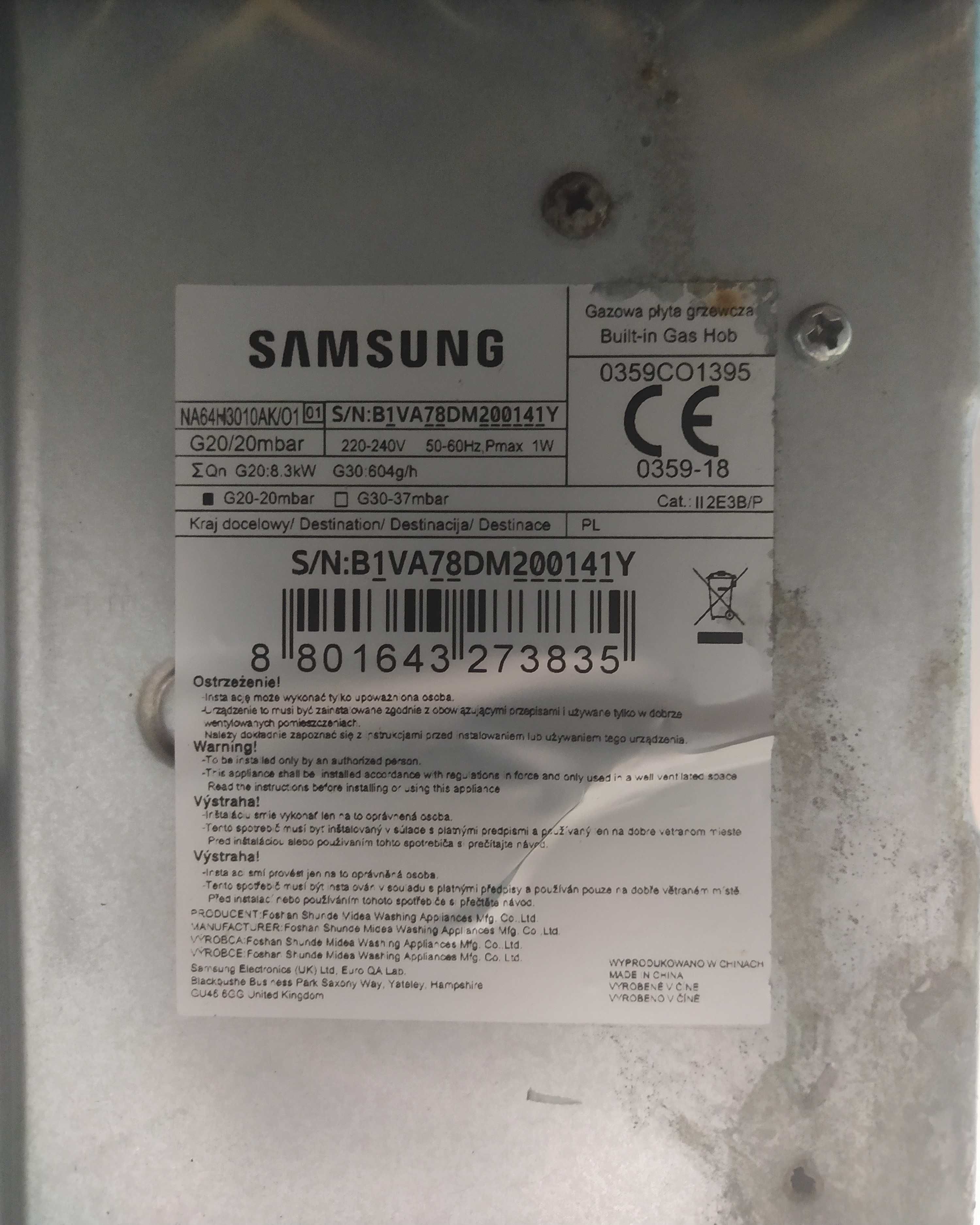 Płyta Gazowa Samsung