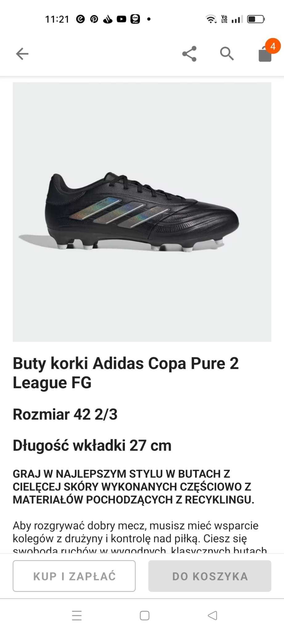 Korki Adidas Copa Pure 2 League FG 42 2/3