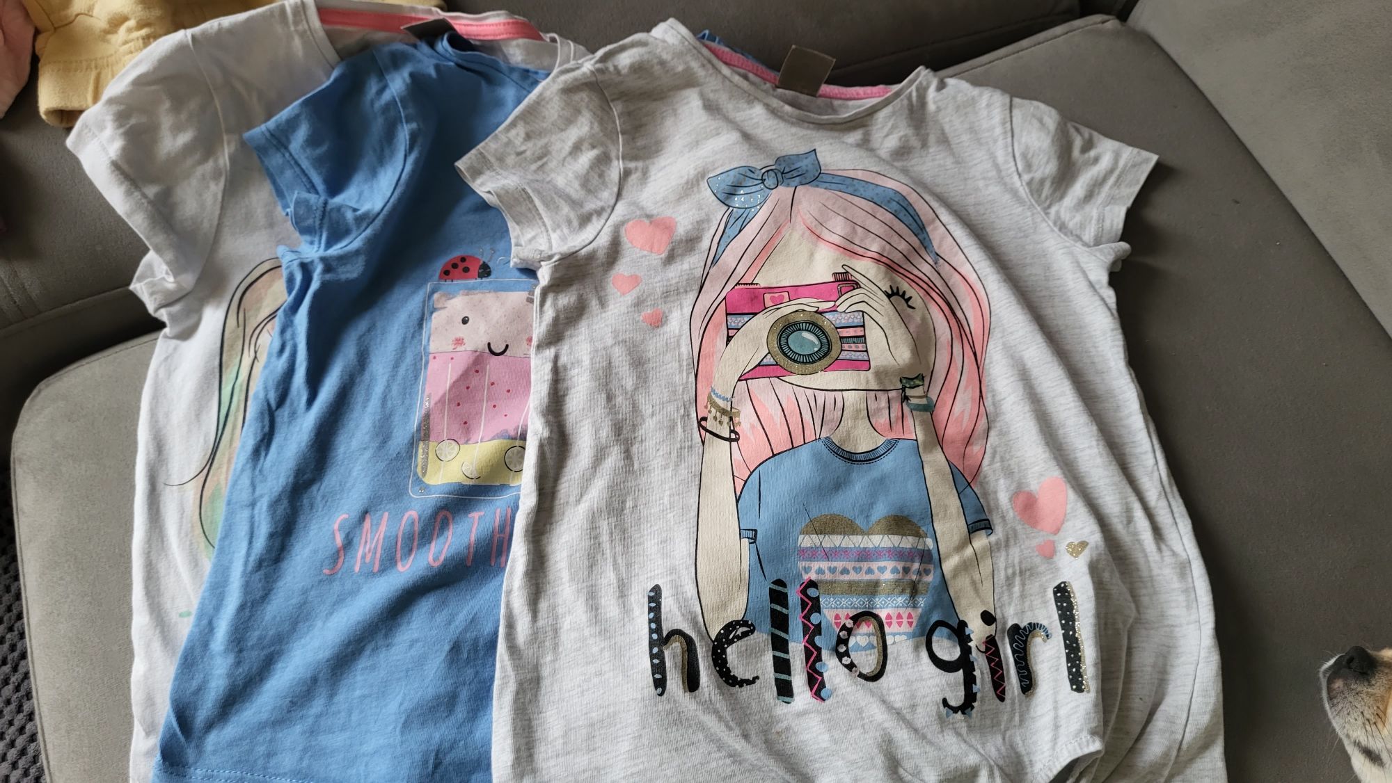 T-shirty dziewczęce 116 3 sztuki