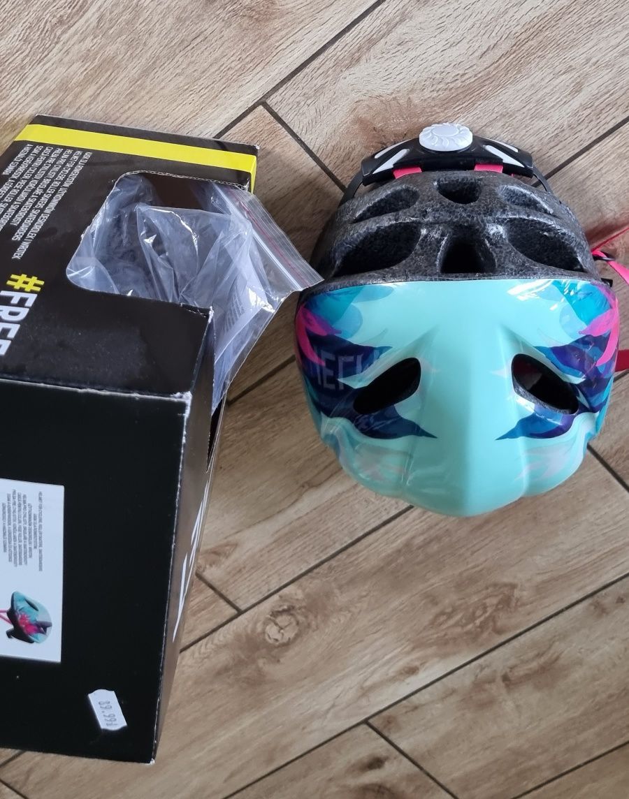 Kask S 48 50 52 regulowany dziewczęcy rowerowy wrotki rolki hulajnoga