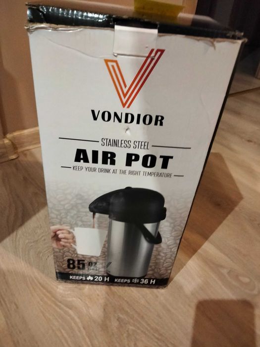 Vondior Airpot dzbanek z pompką, 3 litry,termos do napojów imprezowych