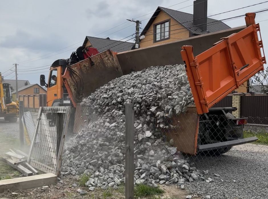 Доставка щебня, відсіву 20т. Вивіз землі