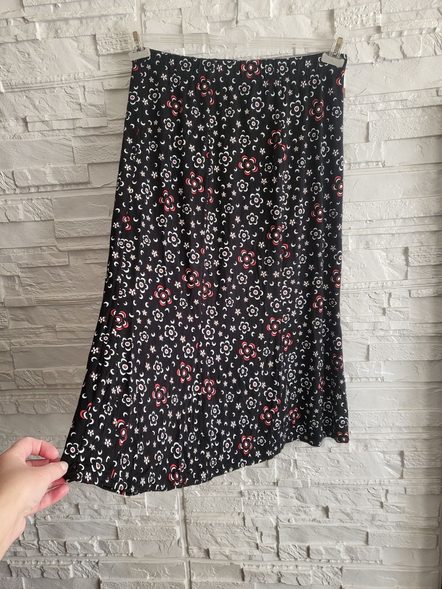 Spódnica zwiewna  delikatna  z nadrukiem styl vintage