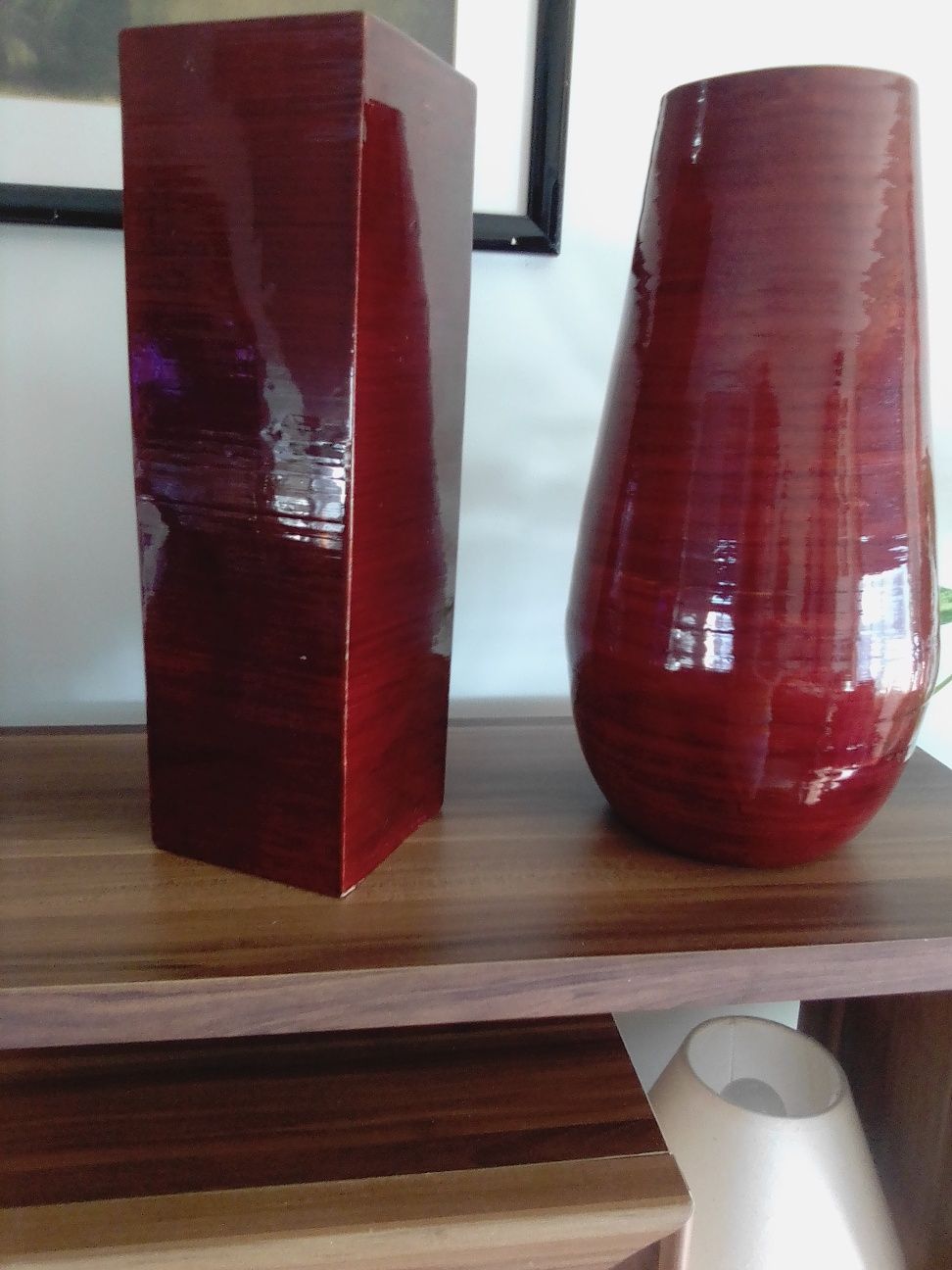 Potes de Bambu vermelhos