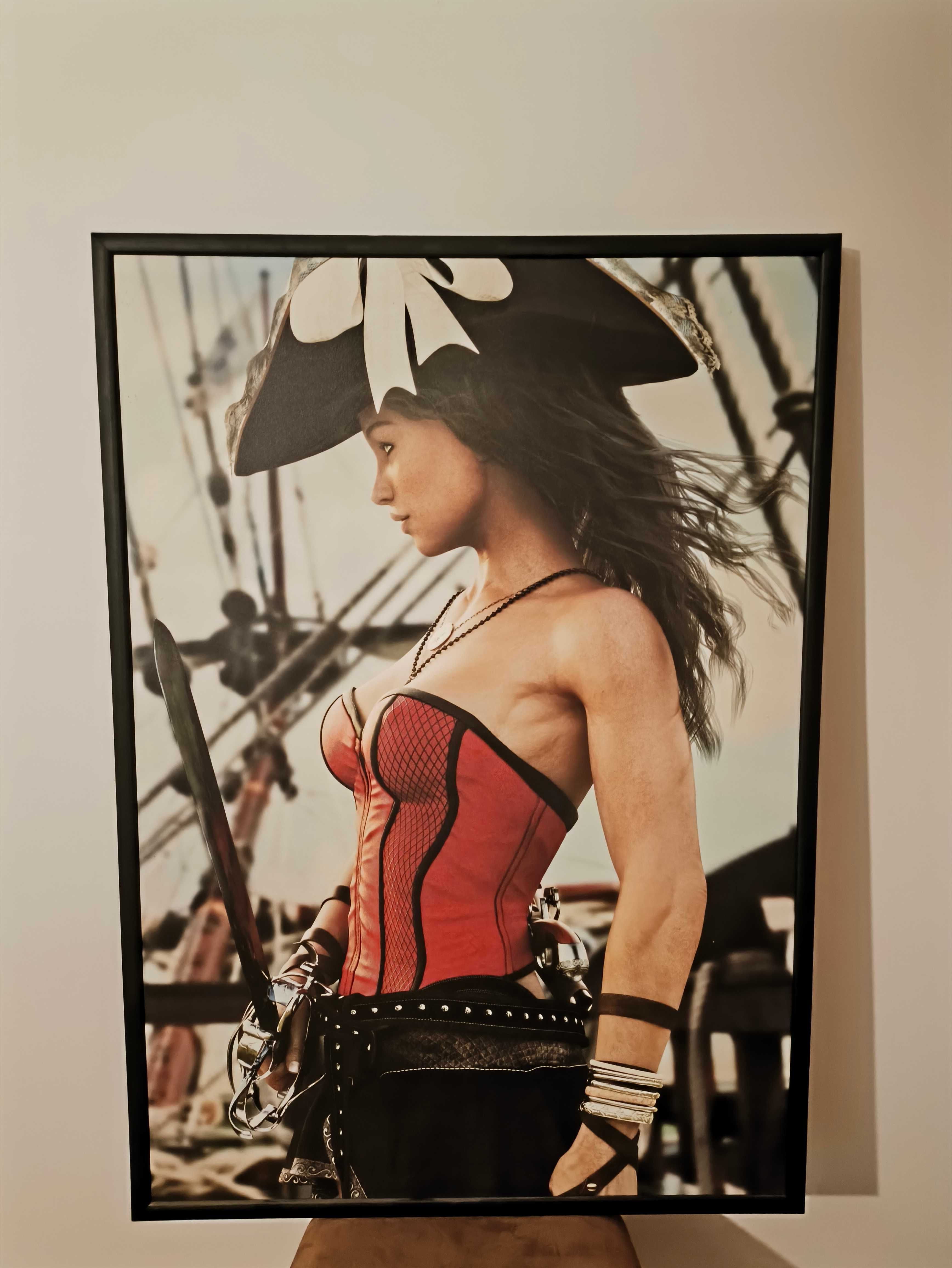2x Obrazy kobieta pirat piraci z karaibów statek kapelusz na ścianę