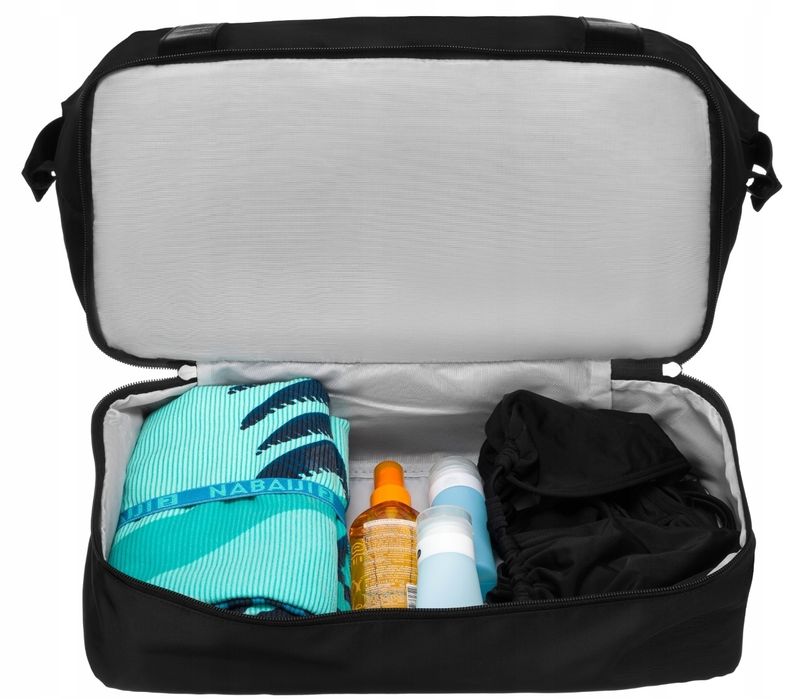 Torba podróżna składana lekka wytrzymała uchwytem na walizke czarna