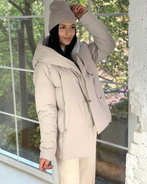 Куртка зимова пуховик світла р. М-L Р. 46-48 курточка зимняя