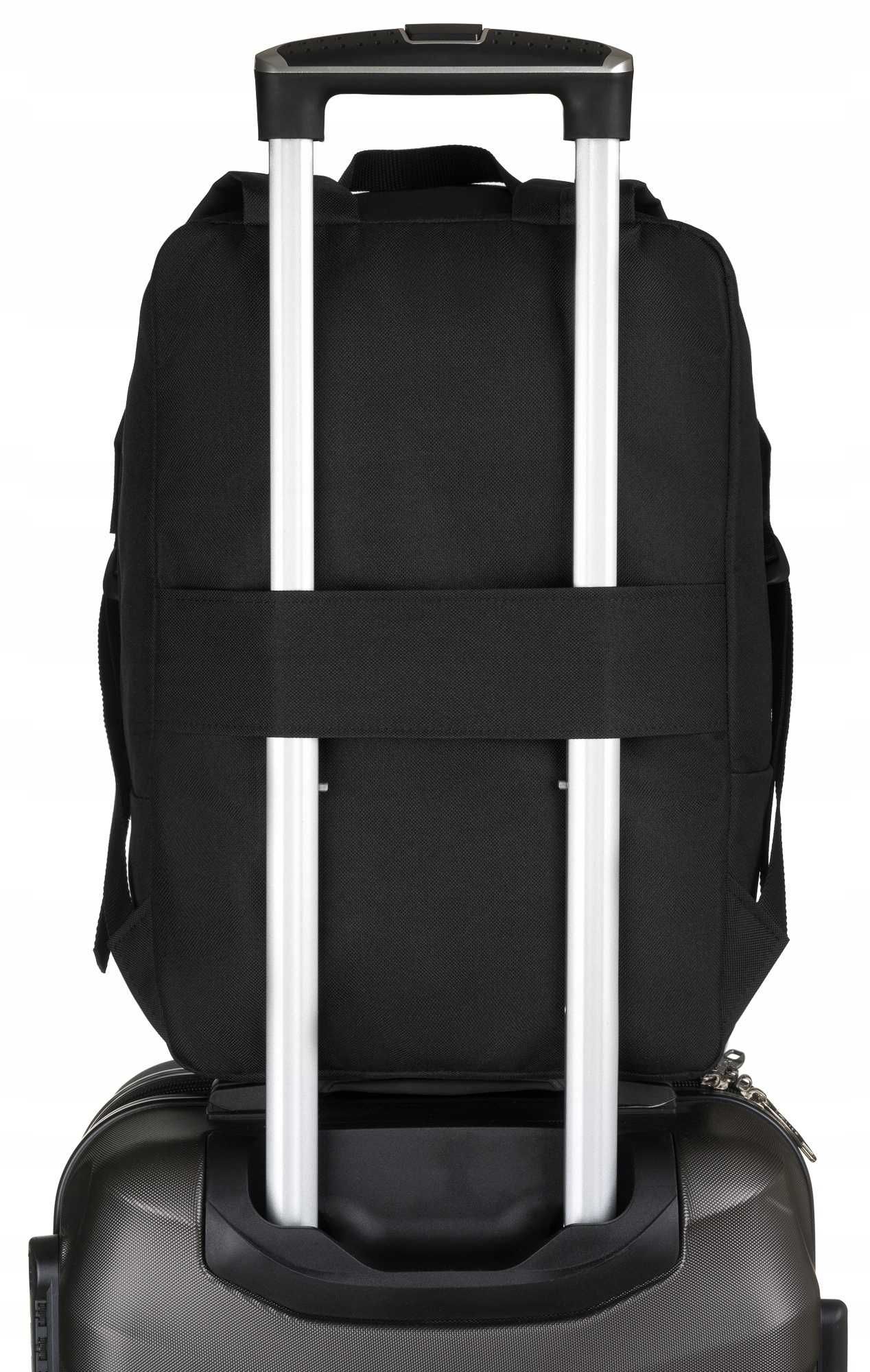 PETERSON zestaw czarnych plecaków podróżnych do samolotu 3x sztuki !!