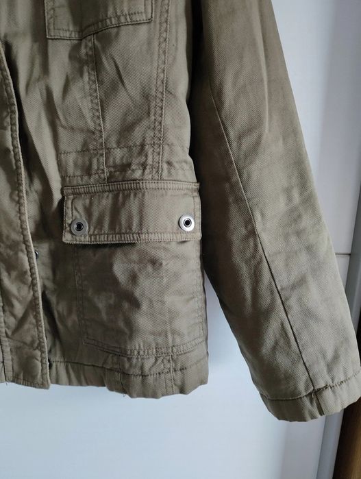 Biaggini kurtka damska ocieplana przejściowa khaki futerko bez kaptura