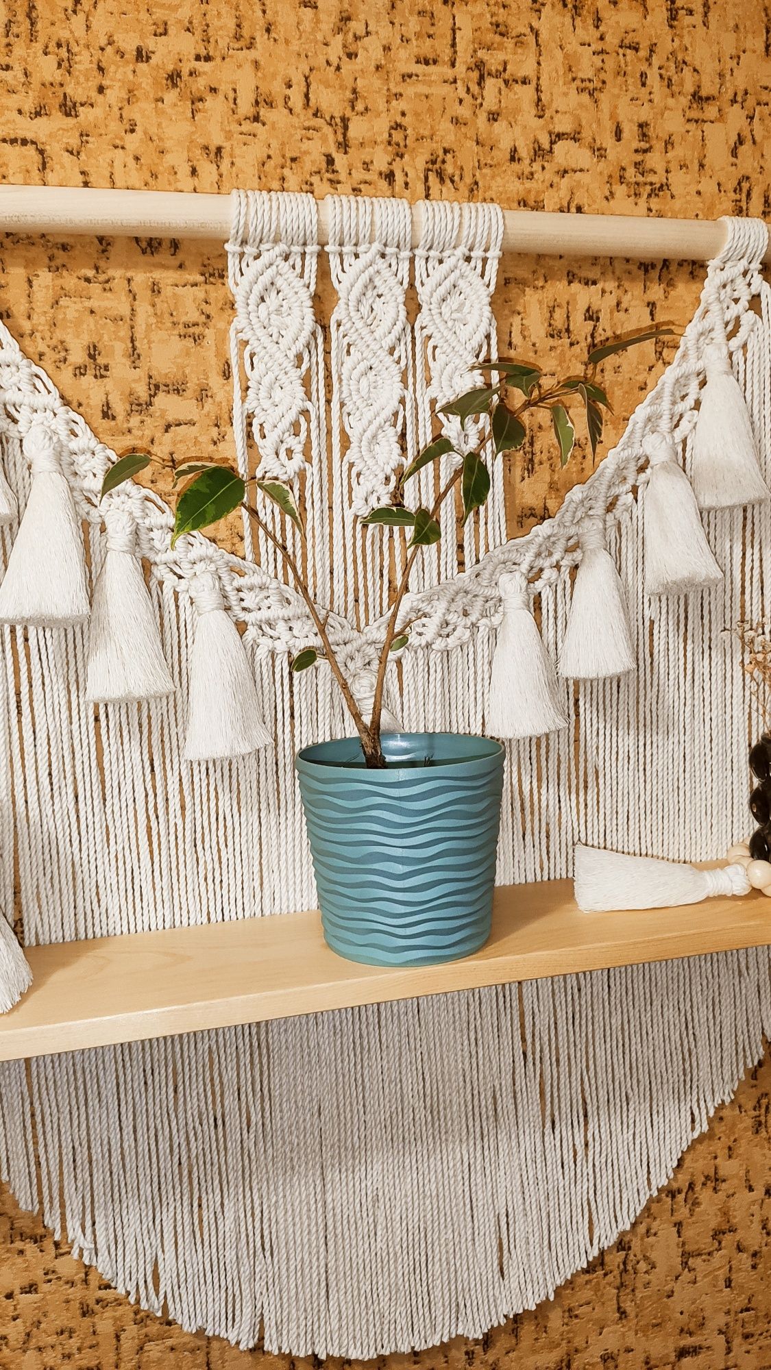 Поличка підвісна у техніці Макраме (handmade/Бохо/Декор) ПОДАРУНОК