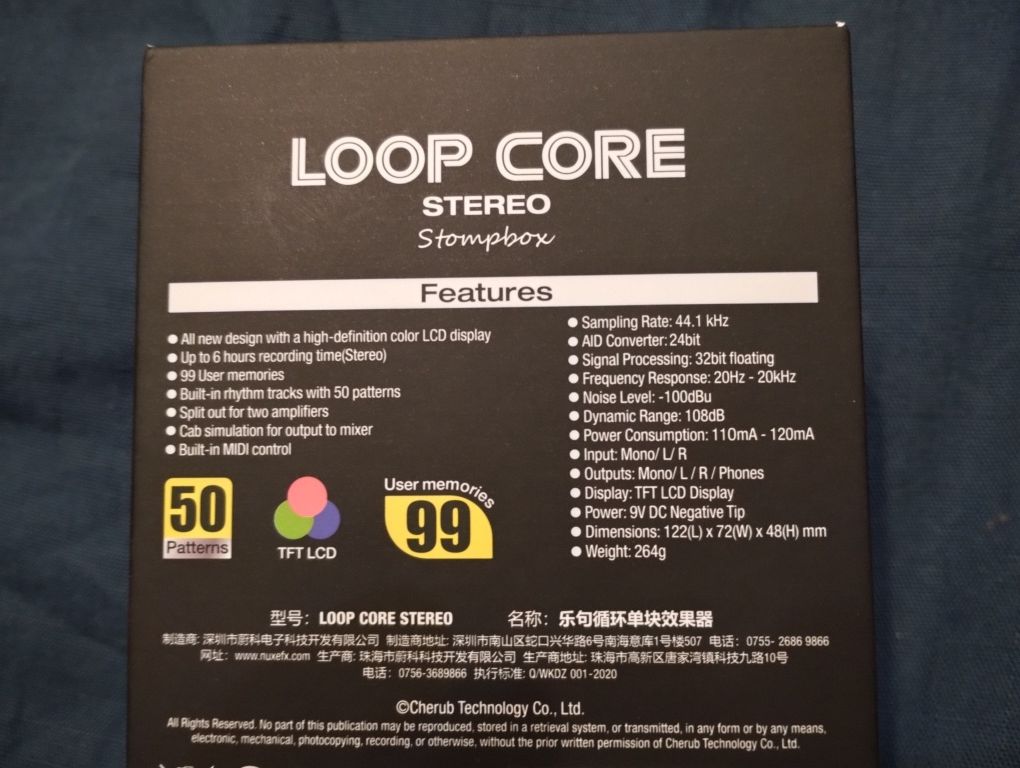 Looper Лупер Nux LoopCore до 6 год запису, 99 слотів, 50 бараб. паттер