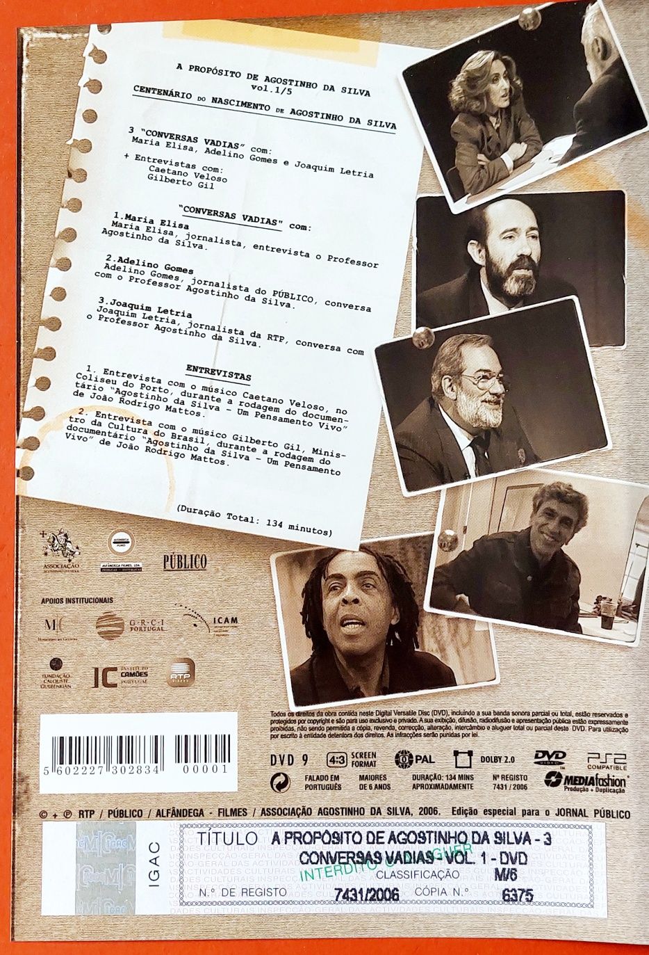 5 DVDs Agostinho da Silva