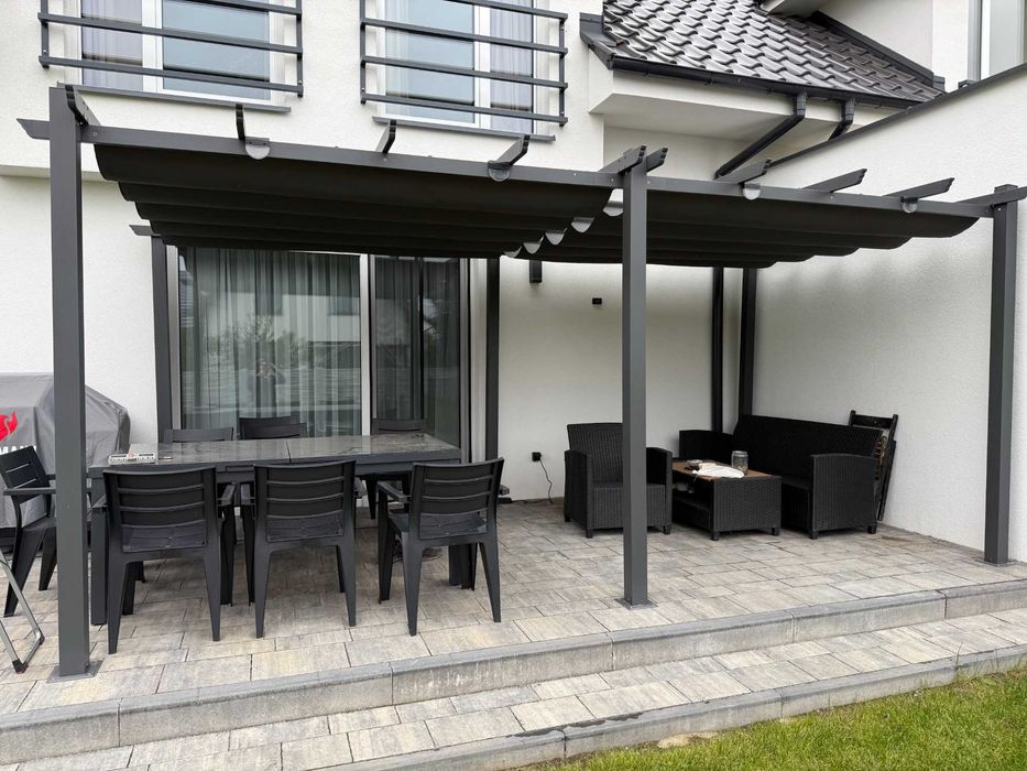 Pergola aluminiowa 3x6 Anatracyt Materiałowy Dach