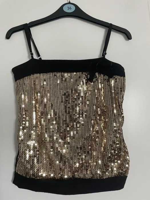złoty top cekinowy DISCO 36/38 s/m