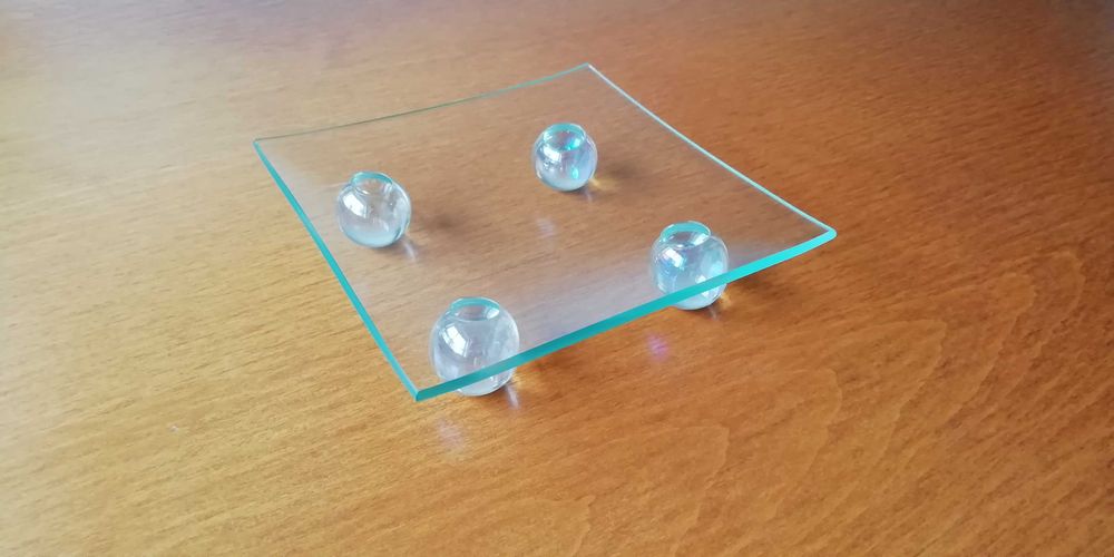 Suporte para vela em vidro 13x13 cm