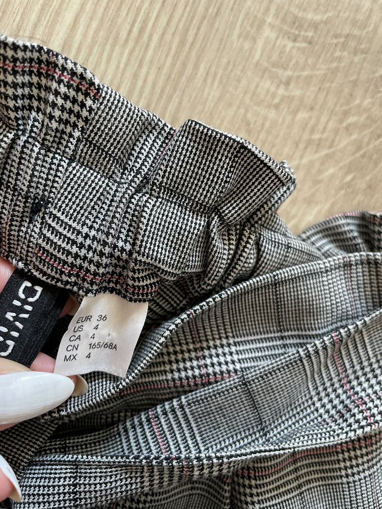Szare szorty * spodenki w kratkę * H&M * S 36