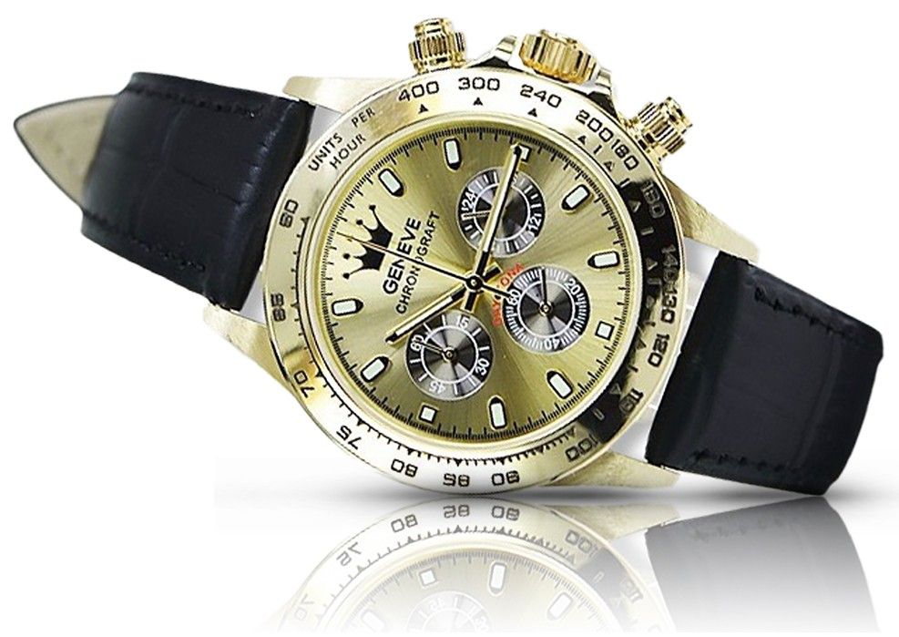 Złoty zegarek męski damski 14k 585 Geneve mw014ydgb Poznań