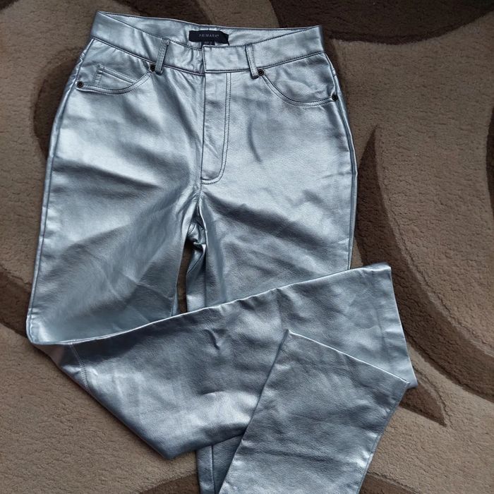 Штани шкір-зам срібні PRIMARK XS-S