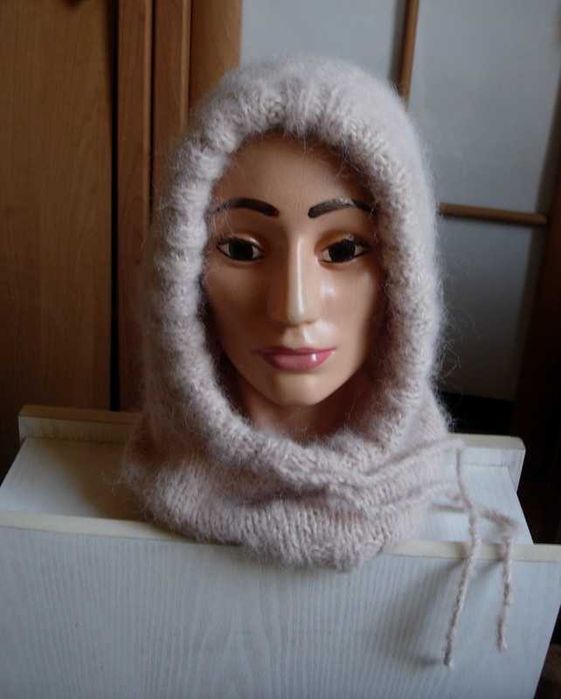 kaptur fluffy balaclava z alpaki i kaszmiru