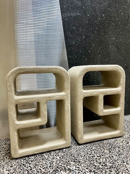 Nakastlik – Stolik, Szafka Nocna z Tynku Gliniano-Marmurowego | beż