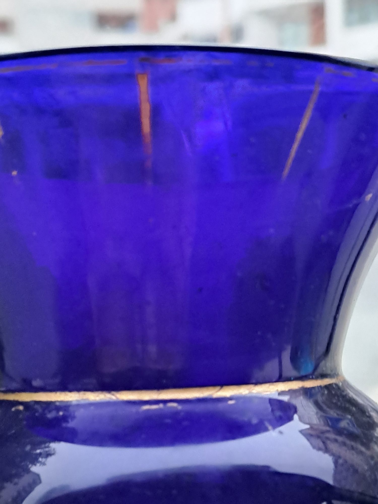 Lindissima jarra feita a sopro em azul cobalto sec19