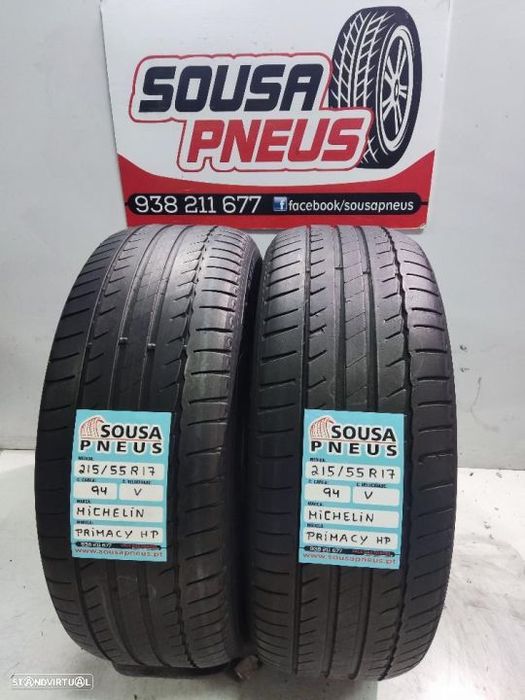 2 pneus semi novos 215-55r17 michelin - oferta dos portes 100 EUROS