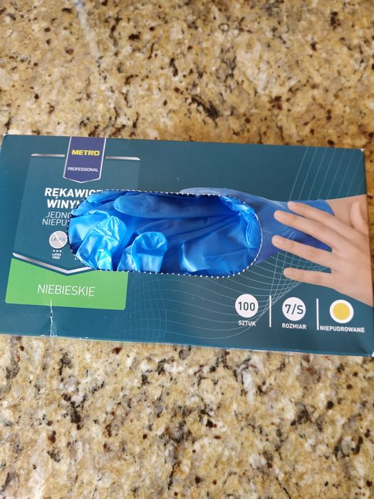 Rękawice winylowe S