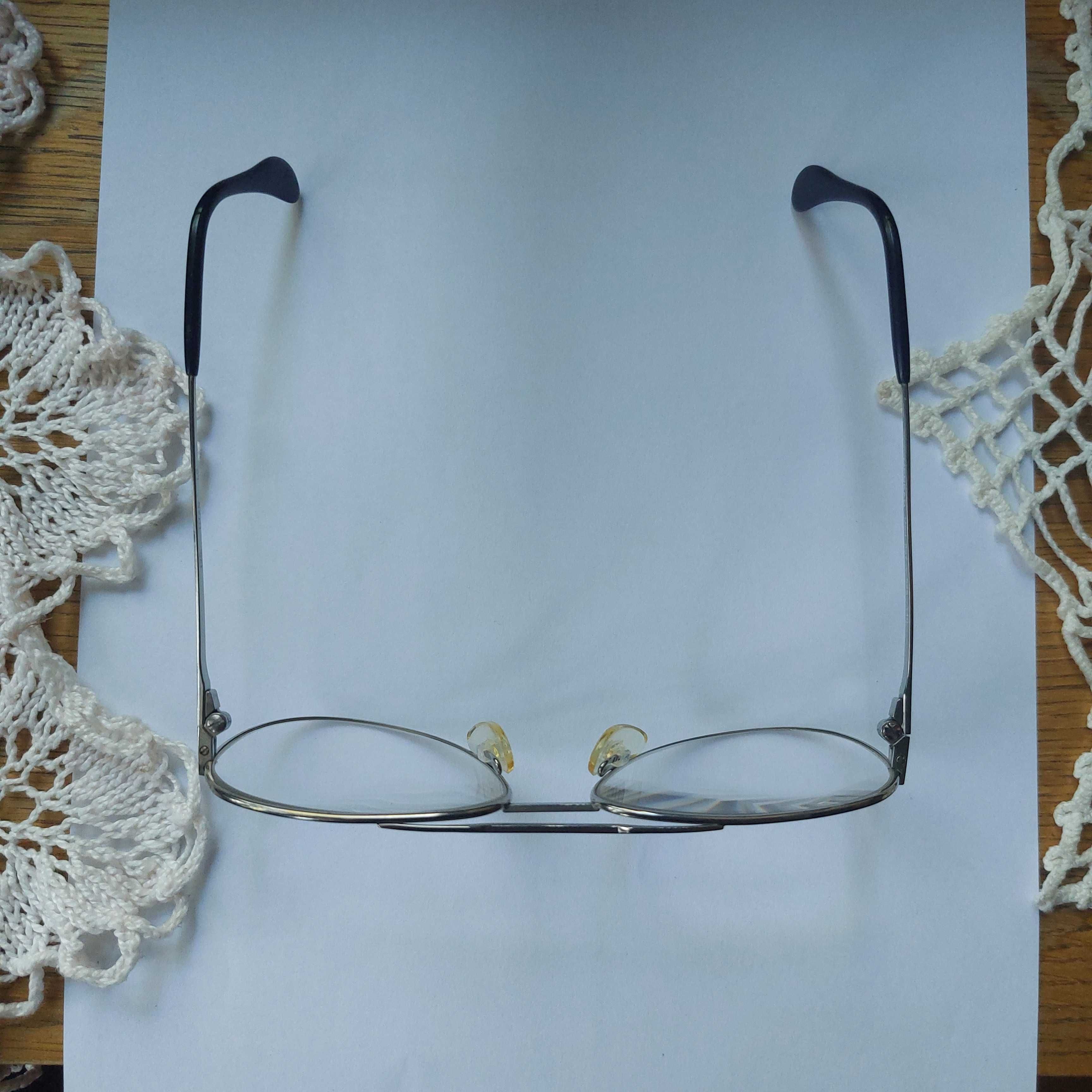 oprawki okulary Menard metalowe aviator premium srebrne tytanowe