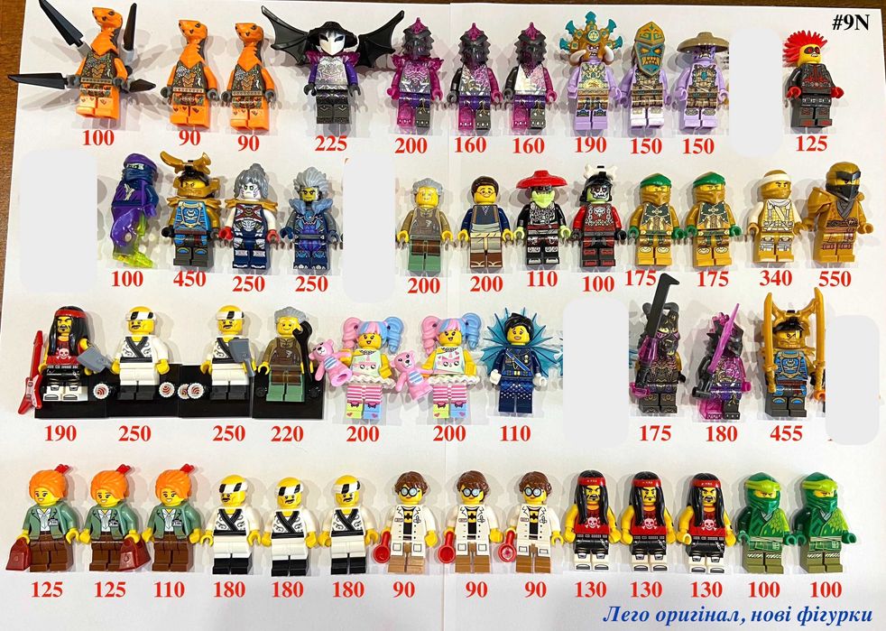 Лего Ниндзяго фігурки деталі торси ноги шоломи зброя Lego Ninjago
