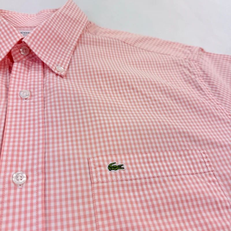 Koszula z krótkim rękawem t-shirt hawajka lata 80 koszula w kratę Laco
