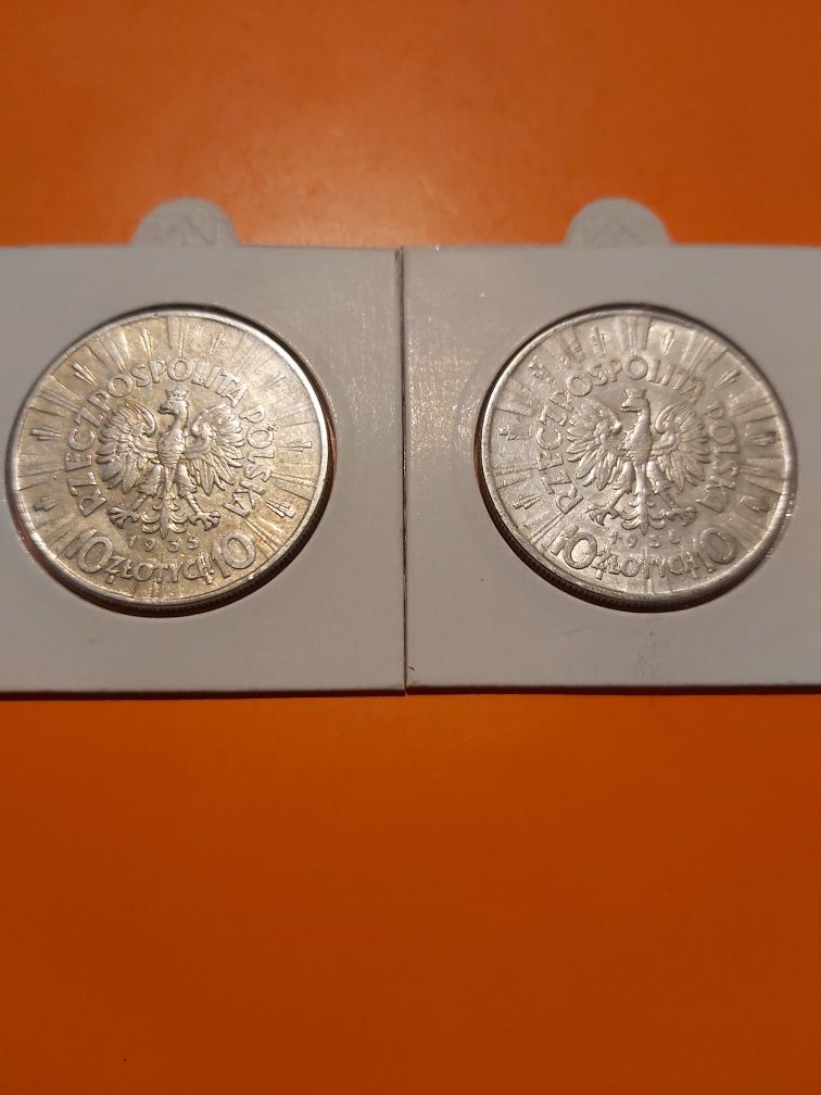 10 Złotych 1935 i 1936 rok, Piłsudski. II Rp, srebro
