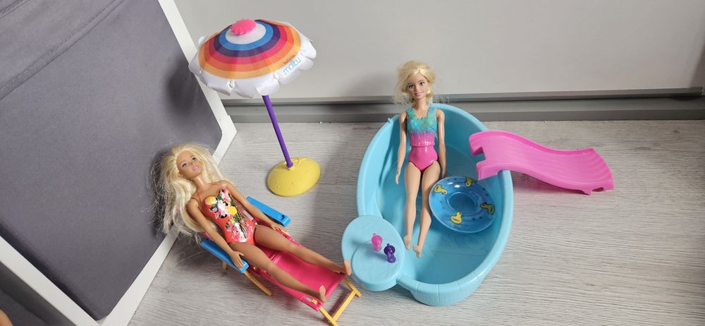Basen , zestaw plażowy + 2x barbie