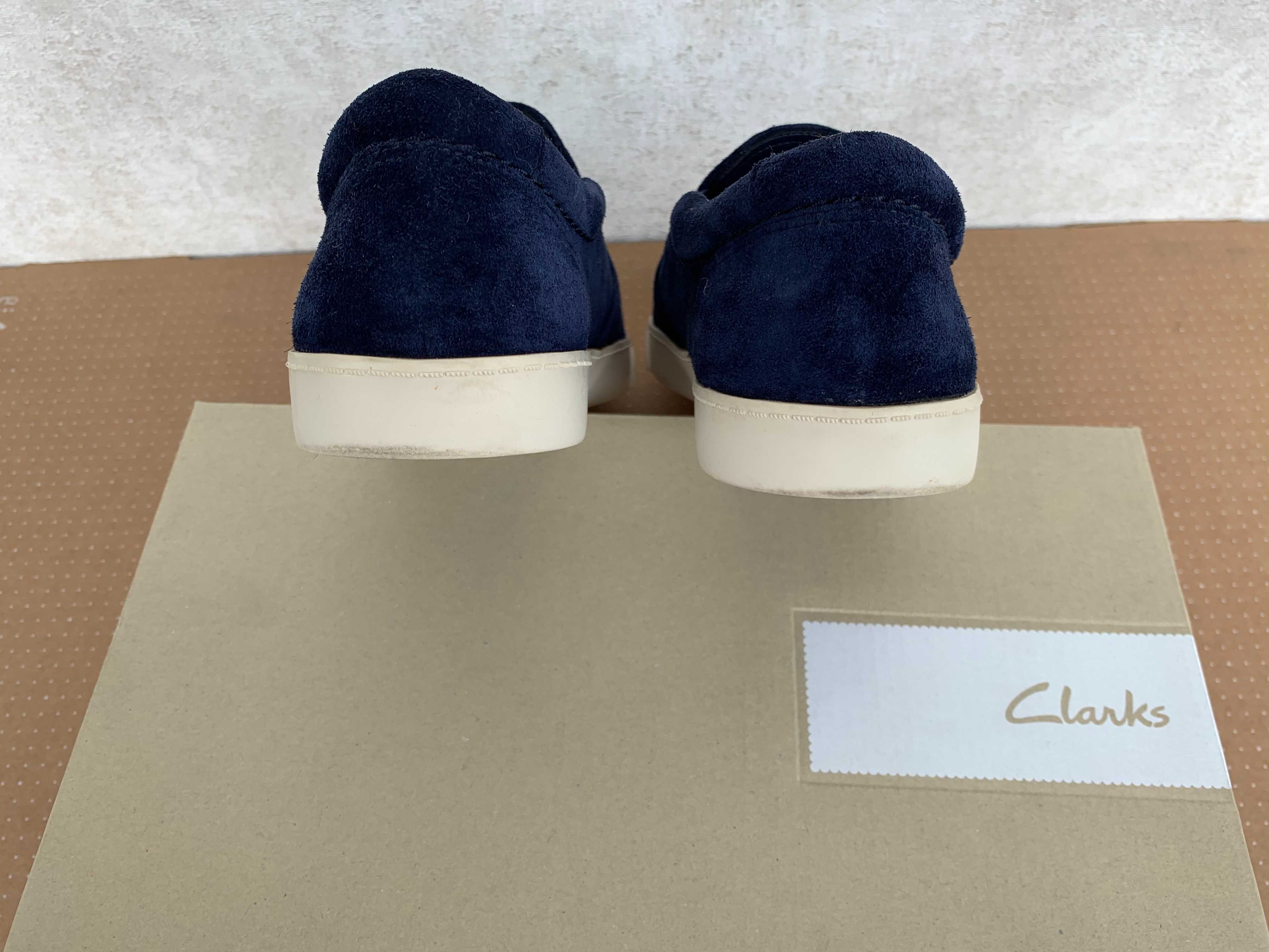 Замшеві сині сліпони (кеди, кросівки, мокасини) Clarks, 39р