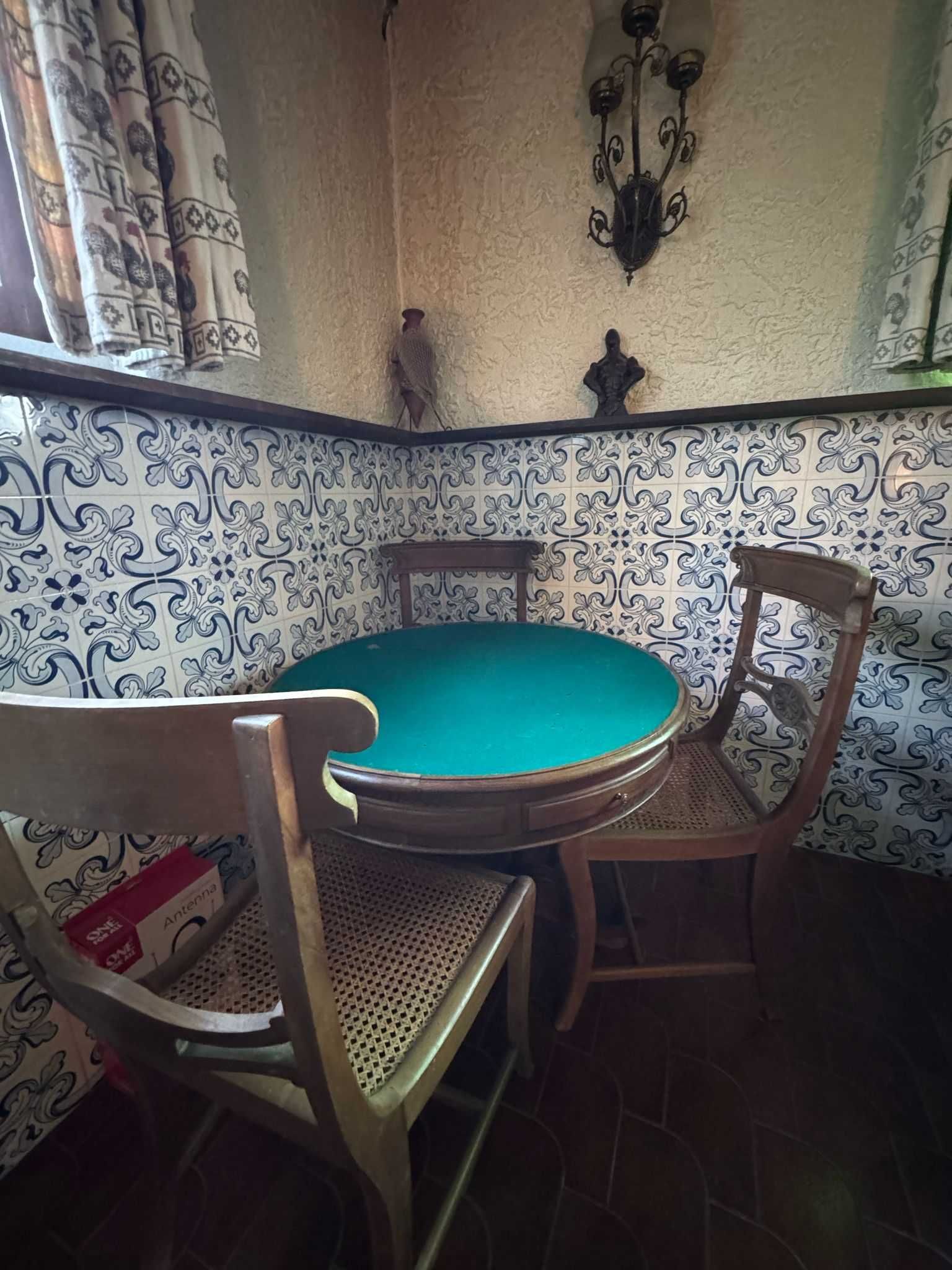 Mesa de jogos em madeira Vintage