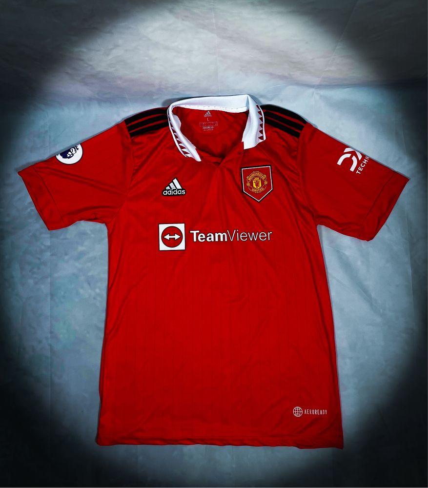 Cristiano Ronaldo Czerwona T-shirt Sportowa, Adidas Manchester United