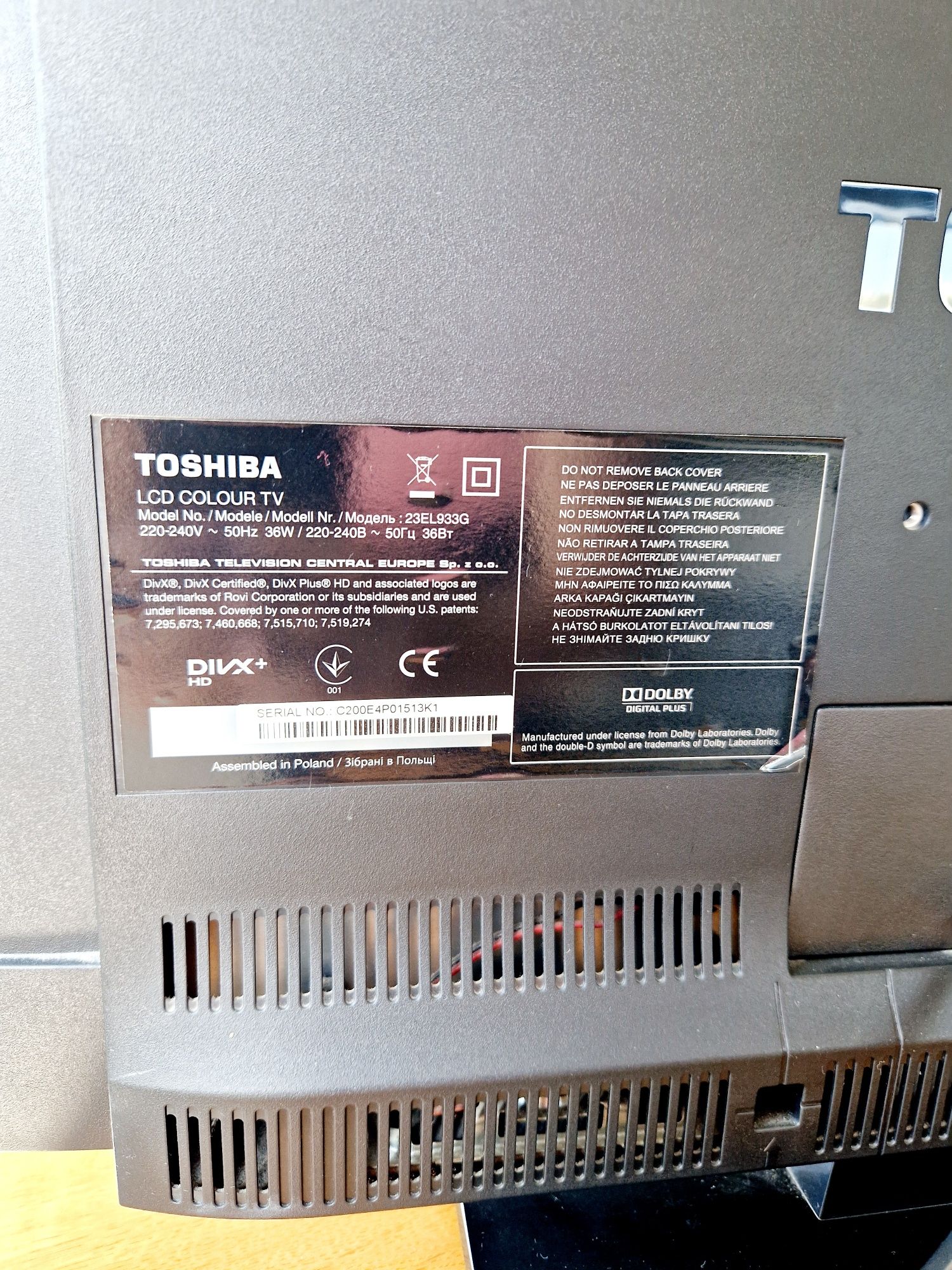 Telewizor Toshiba 23El933G 23 cale