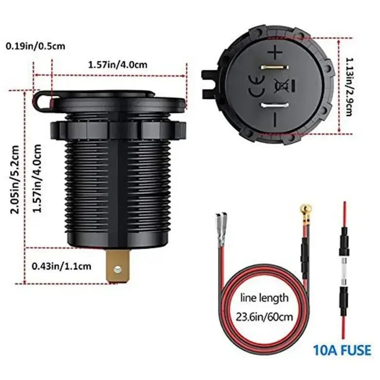 USB зарядка в авто врезная 65W Type C PD + USB QC, USB C 12V зарядне