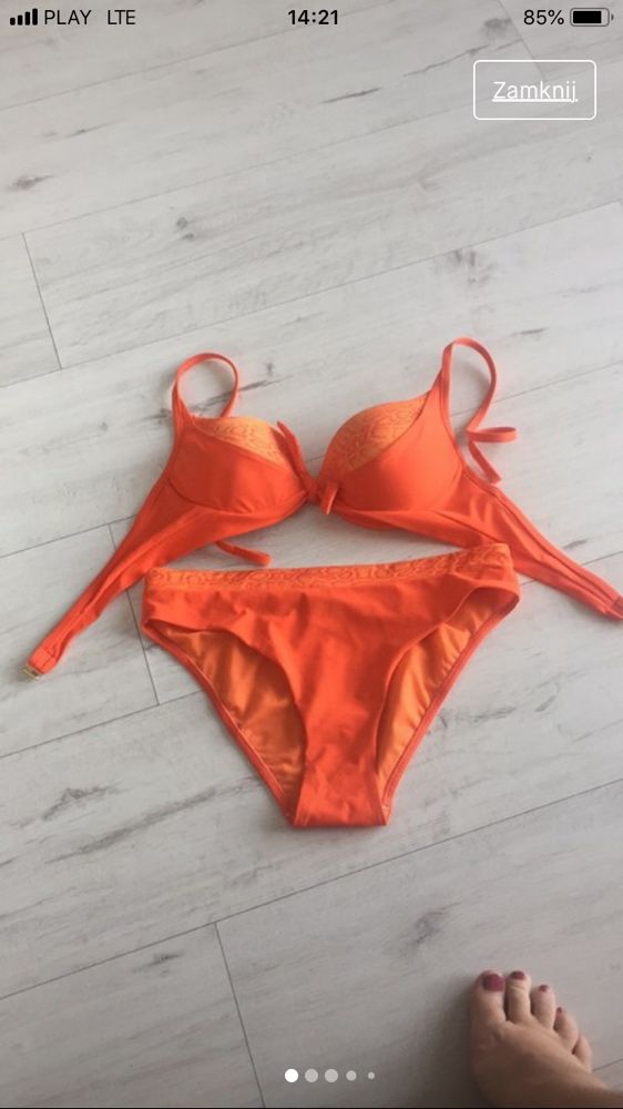 Bikini pomarańczowe NOWE rozmiar 38 miseczka B