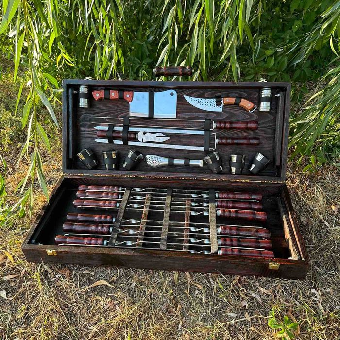 Премиум подарки на праздники - Набор шампуров в кейсе, подарок мужчине