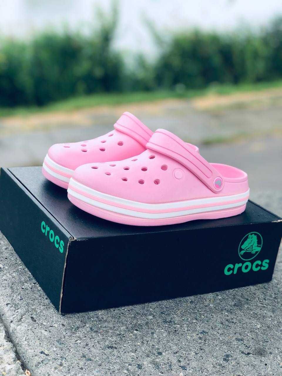 Женские тапки Crocs Pink Высокая подошва! Подростковые Крокс Гарантия!