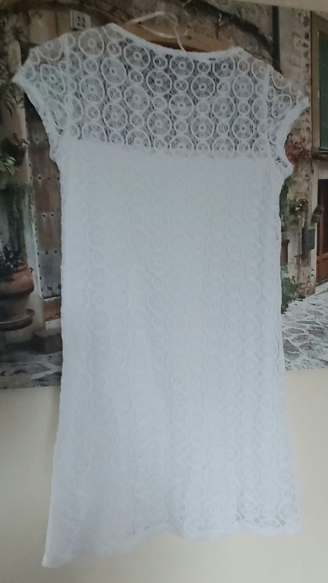 Biała koronkowa mini sukienka House r. xs