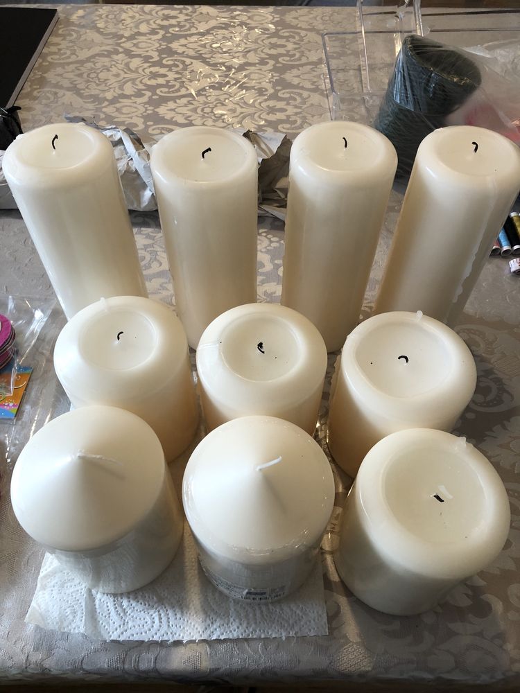 Velas novas e usadas