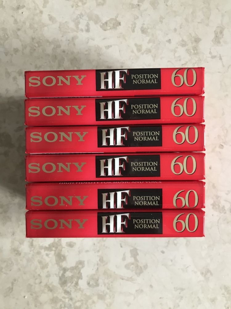 Nowe! Kaseta Sony HF 60, Normal, zestaw 6 szt. NOS