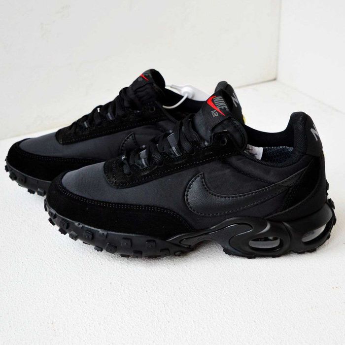 Nike Air Max Waffle чорні термо кросівки зимові чоловічі найк кросовки