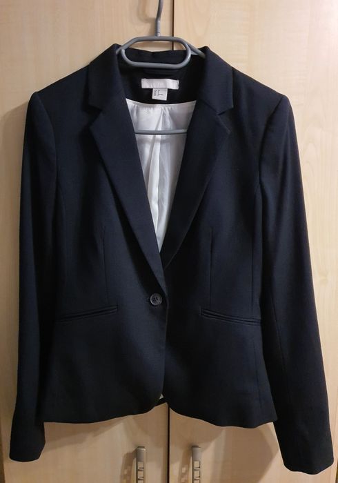Marynarka, krótki żakiet damski  ciemny granat38
