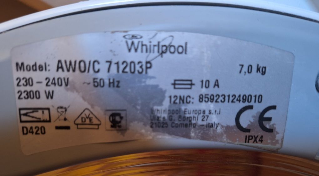 Pralka Whirpool AWOIC 71203P -