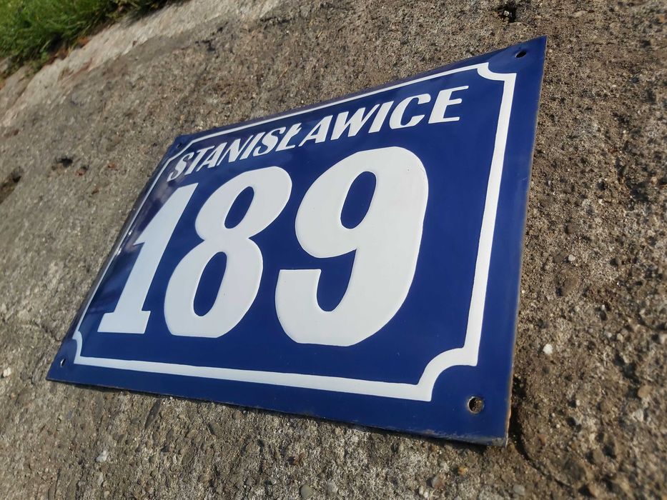 jak Nowa tabliczka emaliowana tablica nr domu miejscowość Vintage PRL