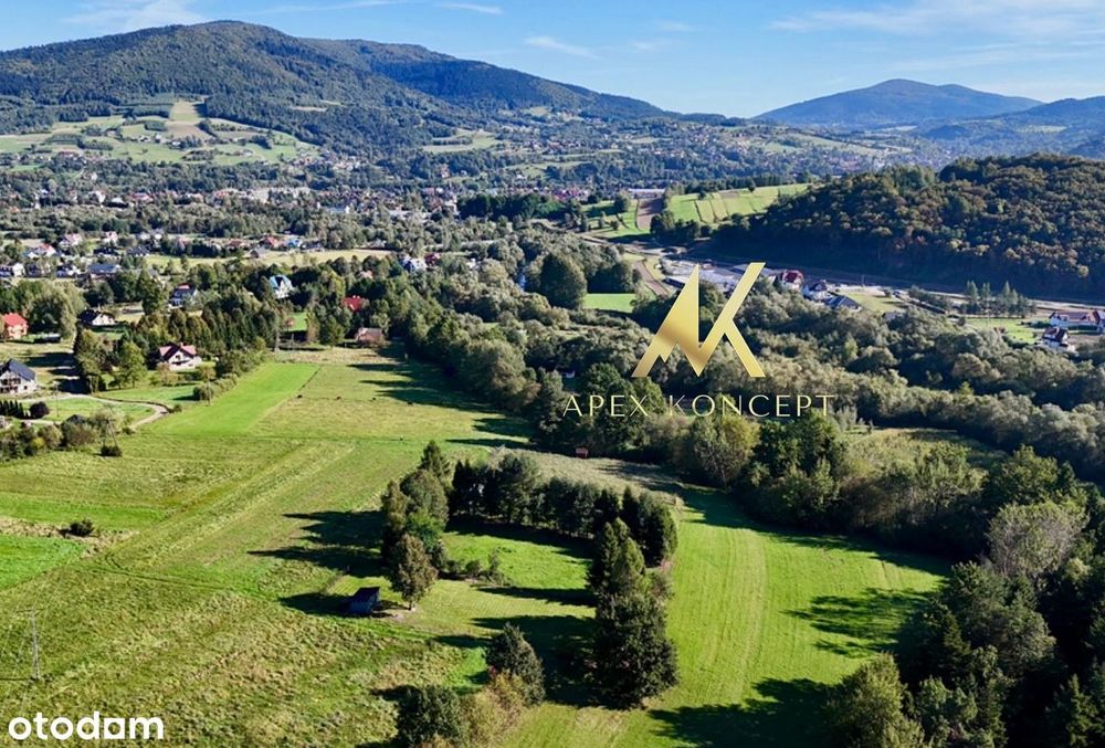 Działka budowlana z widokiem na góry  Mszana Dolna